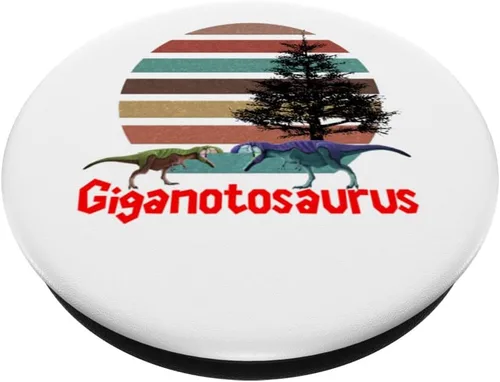 Vista 2 de Giganotosaurus Retro T rex prehistoric dinosaur Father's day PopSockets Swappable PopGrip
