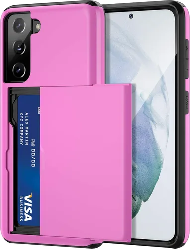 Vista 11 de Jiunai - Funda para Samsung Galaxy S21, tarjetero para tarjetas de crédito, color negro