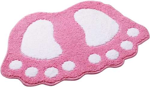 Vista 3 de MIFXIN Alfombra de baño con pies grandes, antideslizante, suave, absorbente, alfombra de área (rosa, 16 x 24 pulgadas)