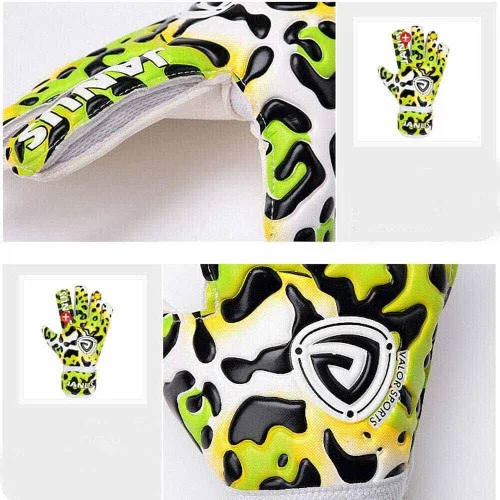Vista 7 de Guantes de portero de fútbol para niños y jóvenes con protección profesional de los dedos, agarre fuerte, látex natural de 0.118 in