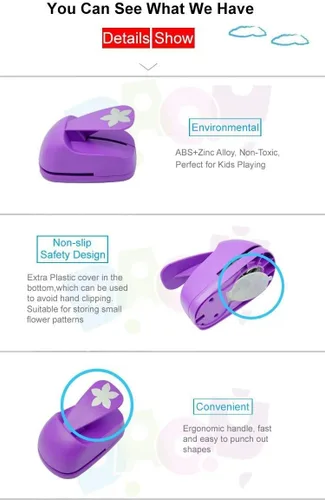 Vista 3 de Perforadora de palanca para manualidades de 3 pulgadas con forma de corazón, herramienta profesional para manualidades de papel, proyectos