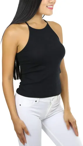 Vista 3 de ToBeInStyle Tops de tirantes de cuello alto para mujer