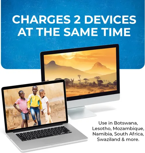 Vista 4 de OREI Adaptador de enchufe universal 2 en 1 tipo M para Sudáfrica y más