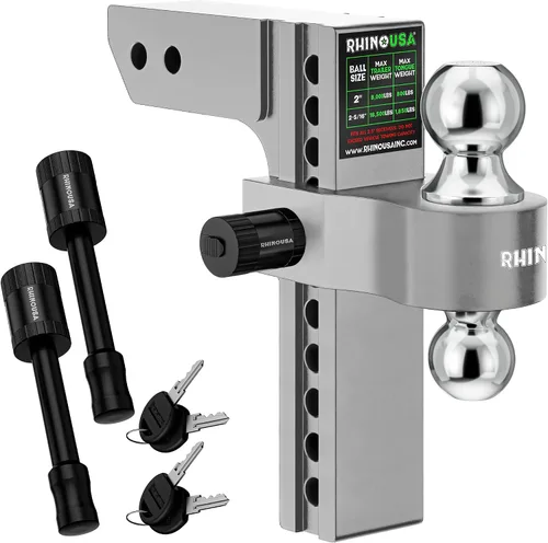 Vista 15 de Rhino USA Enganche de remolque ajustable (receptor de 2 pulgadas) - 6 Negro
