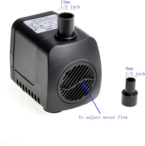 Vista 4 de Lewisia Kit de bomba de fuente de agua con cabezal rociador de hongos y flores, cable listado de 6 pies para estanque Koi, fuente de acuario