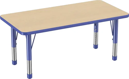Vista 62 de FDP - Mesa rectangular para actividades escolares y aulas (24 x 36 pulgadas), patas gruesas para niños pequeños, altura ajustable de 15 a 24