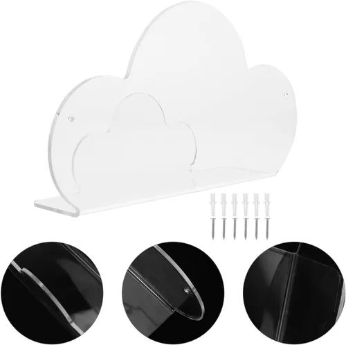 Vista 6 de Zerodeko Estante de almacenamiento en la nube de 11.81 x 6.49 x 2.75 pulgadas, estante de pared flotante para baño, organizador de almacenamiento