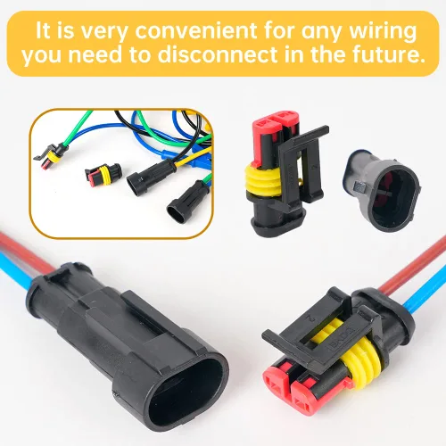 Vista 4 de 798Pcs 50 Kits de terminales de conectores eléctricos impermeables para automóviles 1/2/3/4/5/6 Pin macho y hembra, kit de conectores de cable