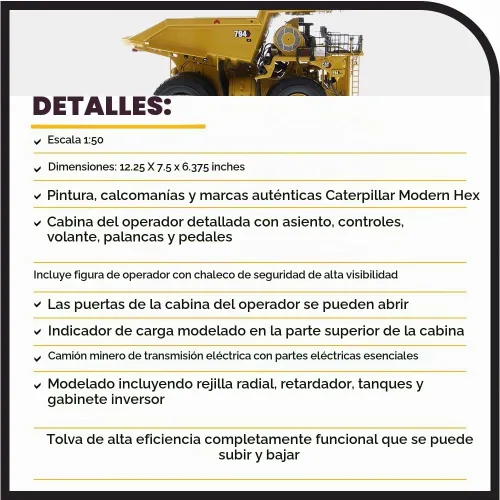 Vista 4 de Camión minero Caterpillar 794 AC 1:50 - Diecast Masters - Serie High Line - 85670