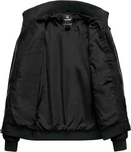 Vista 2 de Wantdo Chaqueta militar para hombre, chaqueta bomber casual, cuello alto, chaqueta de lona cortavientos