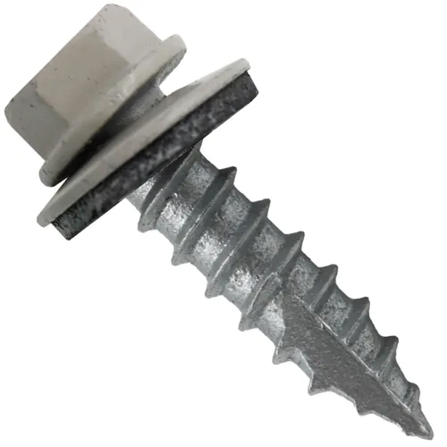 Vista 196 de TORNILLOS PARA TECHOS DE METAL #14: (250) Tornillos x 1" ABC GRIS Tornillo para techo de chapa metálica con cabeza hexagonal y arandela.