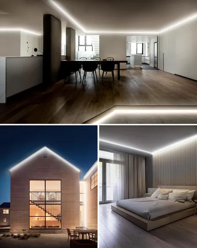 Vista 8 de Shine Decor Paquete de productos de cable de alimentación con kit de luces LED de neón blancas de 6300K de 32.8 pies