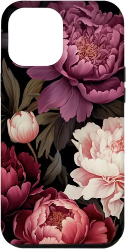 Vista 26 de Carcasa para iPhone 17 con diseño floral de peonía rosa magenta y rubor