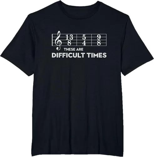 Vista 74 de Musician - Camiseta con texto en inglés "These are Difficult Times", talla S
