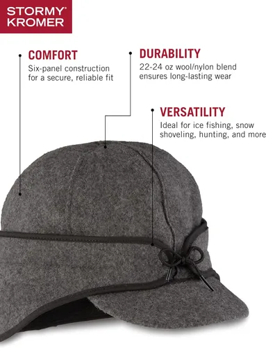 Vista 26 de Stormy Kromer Rancher Cap - Gorro de lana Thinsulate de invierno con orejeras de forro polar