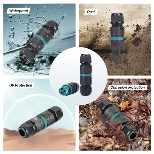 Vista 4 de Caja de conexiones eléctricas IP68 impermeable para exteriores, conector de cable, para reparación y extensión de cables, cable M20 de 2 vías de 2