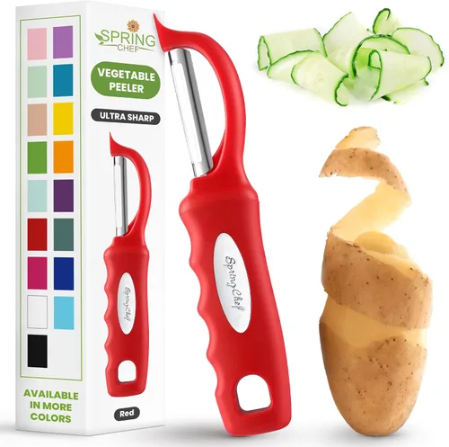Vista 15 de Spring Chef Pelador de verduras giratorio prémium, color negro