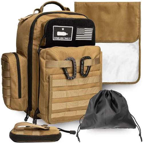 Vista 10 de Bolsa de pañales para papá, mochila militar estilo Molle, hecha de poliéster resistente 900D impermeable con correas extra largas más anchas, bolsa