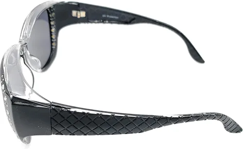 Vista 4 de The Starlet - Gafas de sol rectangulares ovaladas con diamantes de imitación de mariposa y ajuste de 2.165 in