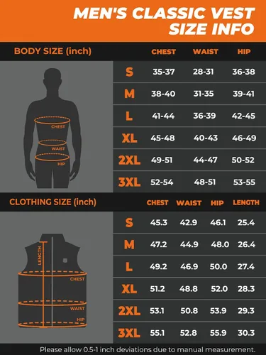 Vista 7 de ORORO - Chaleco térmico ligero con batería, para hombre