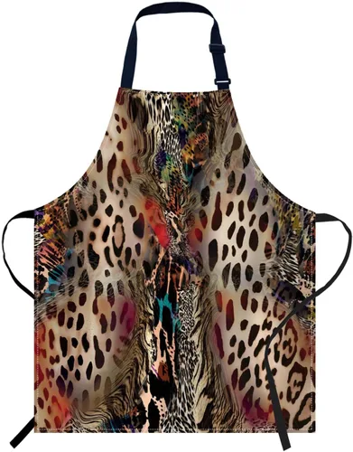 Vista 9 de oFloral Delantal de cara de gato negro para hombres y mujeres, delantal de cocina y horneado, baberos de cocina