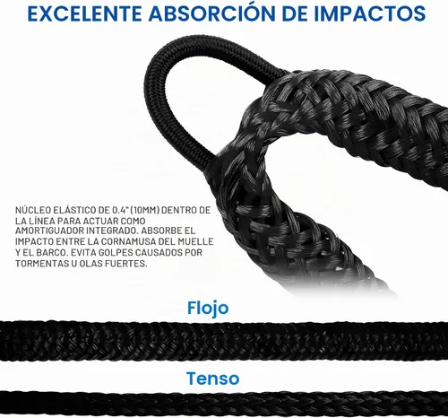 Vista 3 de Accesorios para barco de línea de muelle bungee - Pontón, moto acuática, accesorios de kayak con clip de acero inoxidable 316
