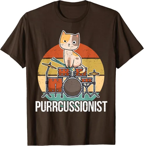 Vista 8 de Funny Percussion Drummer Drumming Drums Saying I Kitten Cat Camiseta, Negro, S