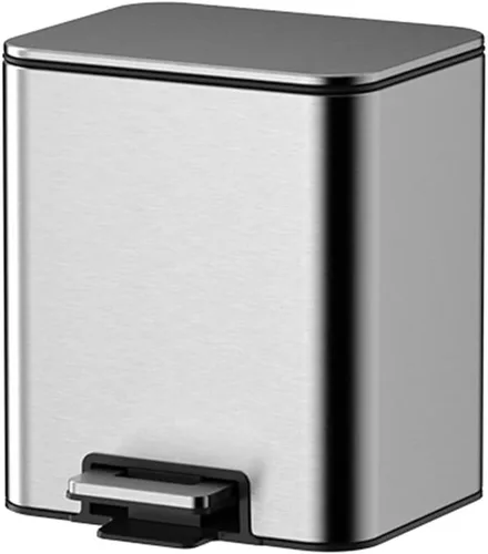Vista 14 de Smart Trash Can 8L/12L/15L Household Stainless Steel Trash Can Living Room Bedroom Office Waste Paper Basket with Cover Bathroom Trash Can,Black-8l