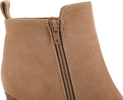 Vista 4 de Botines para mujer, tacón grueso, cremallera lateral, puntera puntiaguda, gamuza, para otoño e invierno