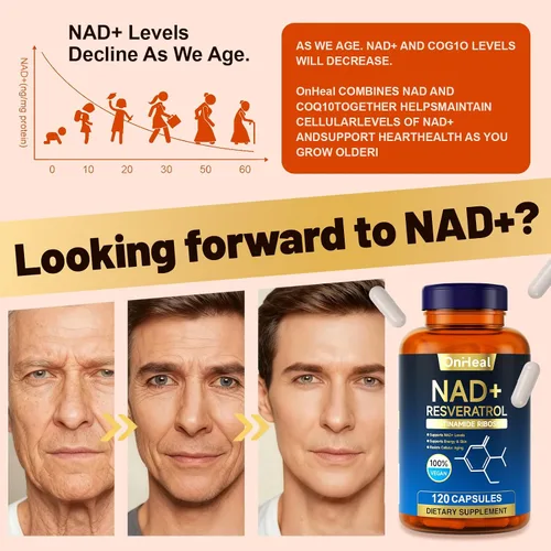 Vista 4 de Resveratrol Suplemento para energía y piel - Refuerzo antienvejecimiento con resveratrol - Apoya la salud celular y la concentración - 120 cápsulas