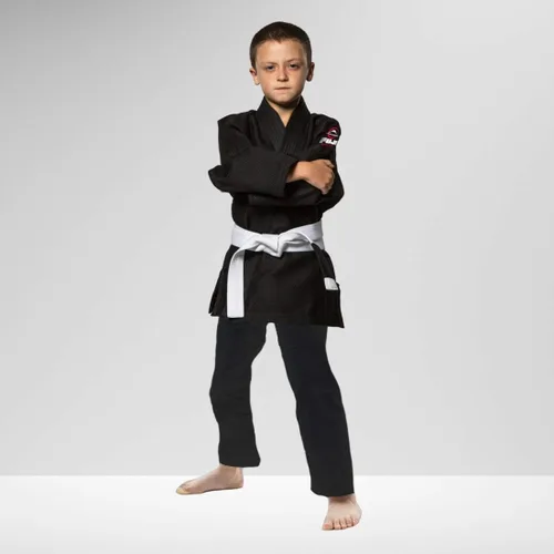 Vista 2 de FUJI Uniforme de Jiu Jitsu de estilo brasileño para niños con cinturón Negro