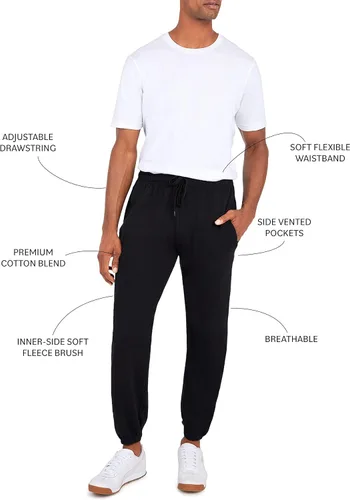 Vista 2 de Andrew Scott Pantalones deportivos de forro polar para hombre, paquete múltiple, pantalones deportivos de ajuste holgado para entrenamiento, correr