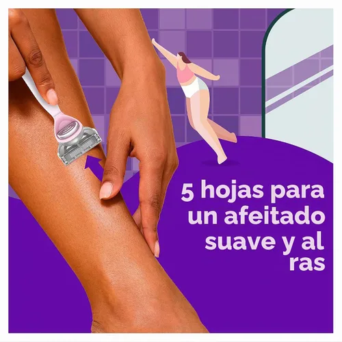 Vista 2 de joy Lubrastrip - Recambios de cuchilla de afeitar para mujer, 12 unidades, morado, para ayudar a evitar la irritación de la piel