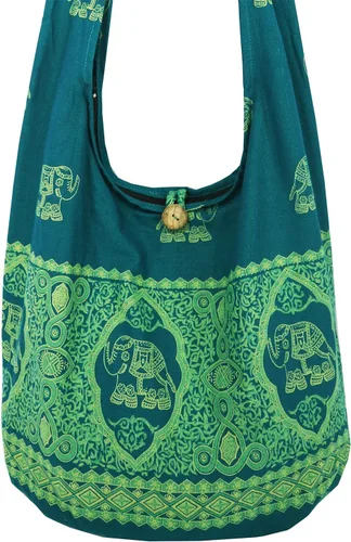 Vista 2 de Lovely Creations Hippie Boho New Elephant Crossbody Bohemia Gitana Sling Hombro Tamaño Grande