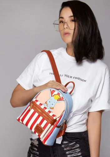 Vista 4 de LOUNGEFLY X DISNEY Dumbo Stripe Star of The Show Mini mochila