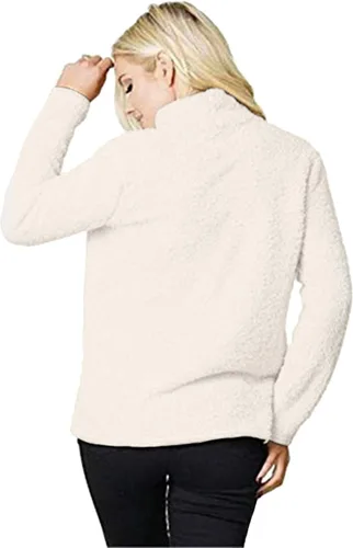 Vista 3 de ONLYPUFF Suéteres de sherpa para mujer, tipo túnica cálida de invierno, sudaderas para mujer