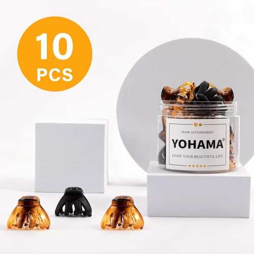 Vista 4 de YOHAMA 10 pinzas para el cabello, medianas y pequeñas, de 1.57 pulgadas, pinzas de pulpo de 1.57 pulgadas, pinzas de mandíbula medianas duraderas