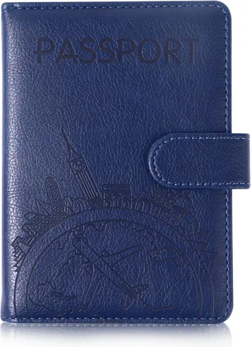 Vista 12 de Funda para pasaporte, cartera de viaje con bloqueo RFID, carteras para pasaporte, organización de pasaporte familiar, funda personalizada