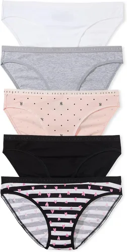 Vista 9 de Victoria's Secret - Ropa interior estilo bikini de algodón para mujer, bragas de cobertura moderada, paquete múltiple (XS-XXL)