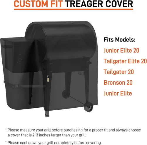 Vista 7 de Arcedo Funda para parrilla compatible con Traeger 20 / Tailgater 20 Series – Resistente al agua de longitud completa al aire libre cubierta