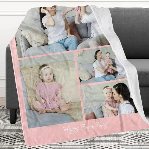 Vista 10 de Manta personalizada con imagen, mantas personalizadas para adultos y niños, manta de fotos personalizable, mantas personalizadas como regalo