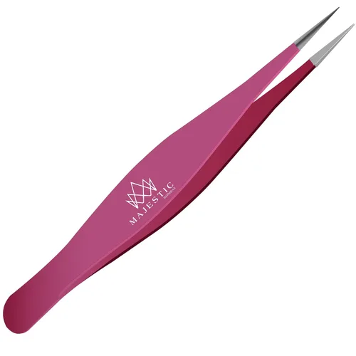 Vista 14 de Majestic Bombay Pinzas de punta fina para mujeres y hombres – Eliminar astillas, garrapatas, vello facial, cejas y vello encarnado – Pinzas