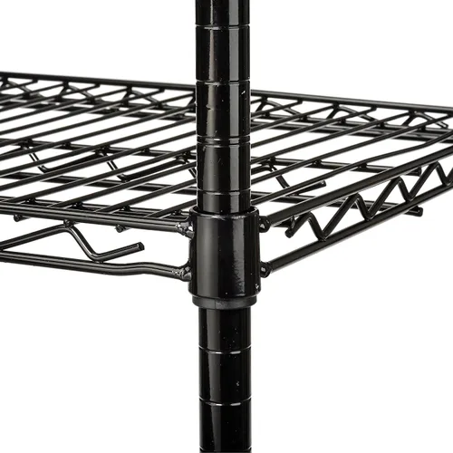 Vista 5 de Nexel Unidad de Estantería de Alambre Ajustable Económica, 4 Niveles, Estante de Almacenamiento Comercial Listado NSF, 18" x 36" x 74", Epoxi Negro