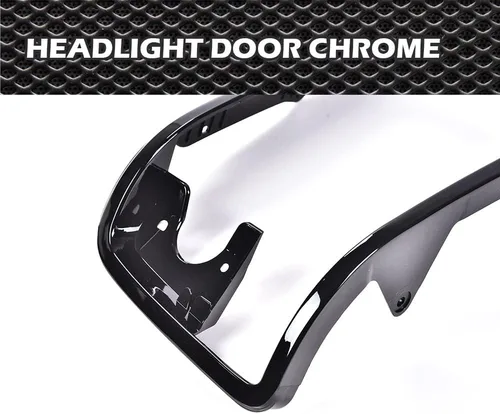 Vista 3 de CNNELL Parrilla para puerta de faros delanteros, 1 par, color negro cromado, compatible con Ford F150 F250 F350 Bronco 1992-1996