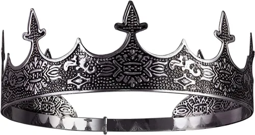Vista 2 de CROWN GUIDE Corona de rey para hombres, boda medieval, accesorios de corona real para niño