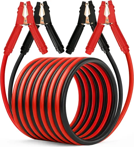 Vista 11 de FIERYRED Cables de puente de conexión rápida de calibre 0 de 30 pies, cables de refuerzo resistentes de 1200 A con bolsa de viaje, cable de arranque
