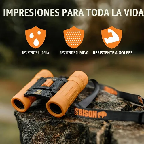 Vista 2 de BeBison - Binoculares para niños, óptica real de alta resolución de 8 x 21 pulgadas, binoculares compactos plegables a prueba de golpes, para Naranja