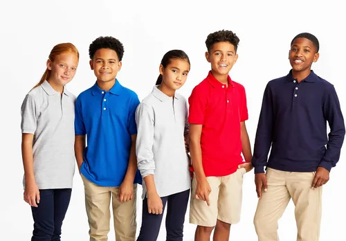Vista 6 de French Toast Boys Short Sleeve Pique Polo Uniform Shirt (Standard & Husky)