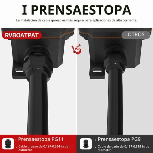 Vista 4 de RVBOATPAT Interruptor de cable en línea de 12 V, 20 A CC, interruptor en línea impermeable IP67 rojo iluminado 2 posiciones 4 pines DPST con cable