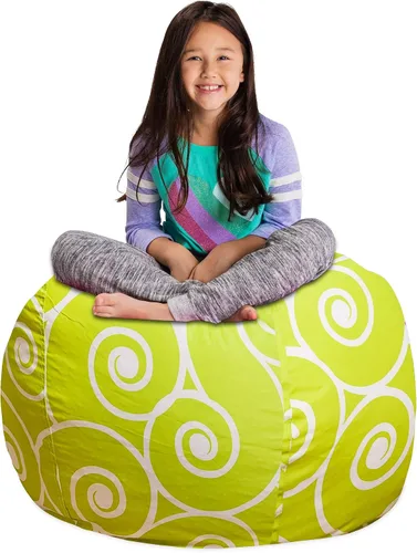 Vista 76 de Posh Creations Funda de puf para niños con almacenamiento para animales de peluche - Organizador de juguetes para niños, Mediano 68.58 cm - Lona